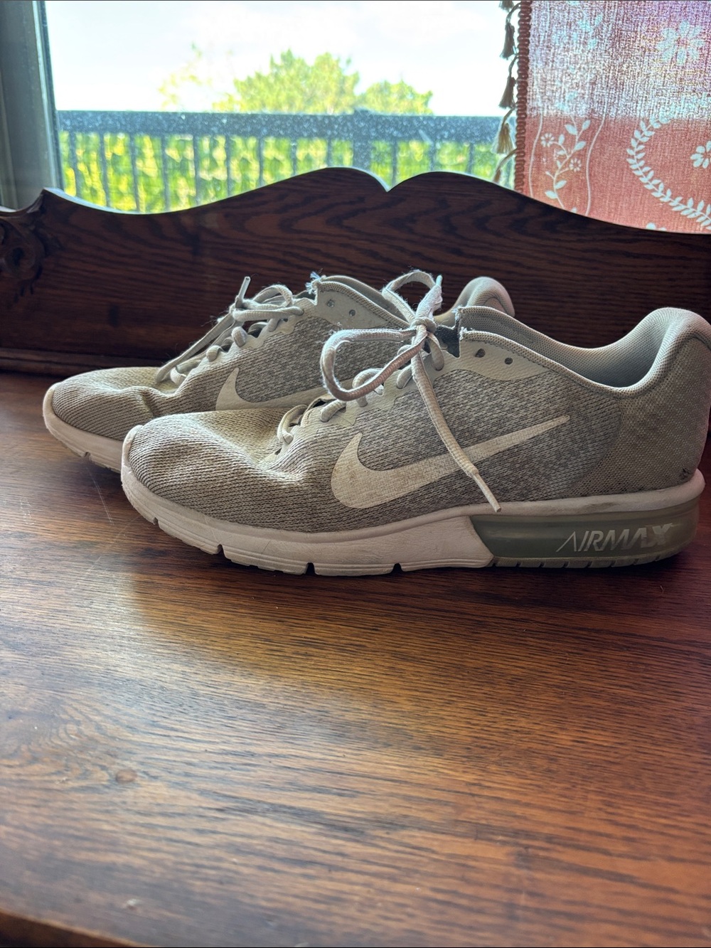 Nike Women’s Grey and White Air Max Sneakers